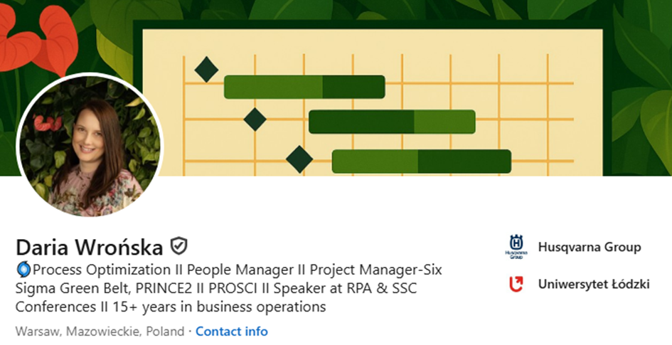 Profil na Linked In- nagłówek